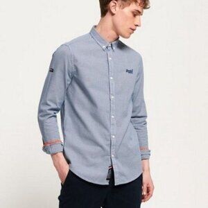 SUPERDRY | Button Down Long Sleeve Shirt Gingham Regular Fit Men's Sz L